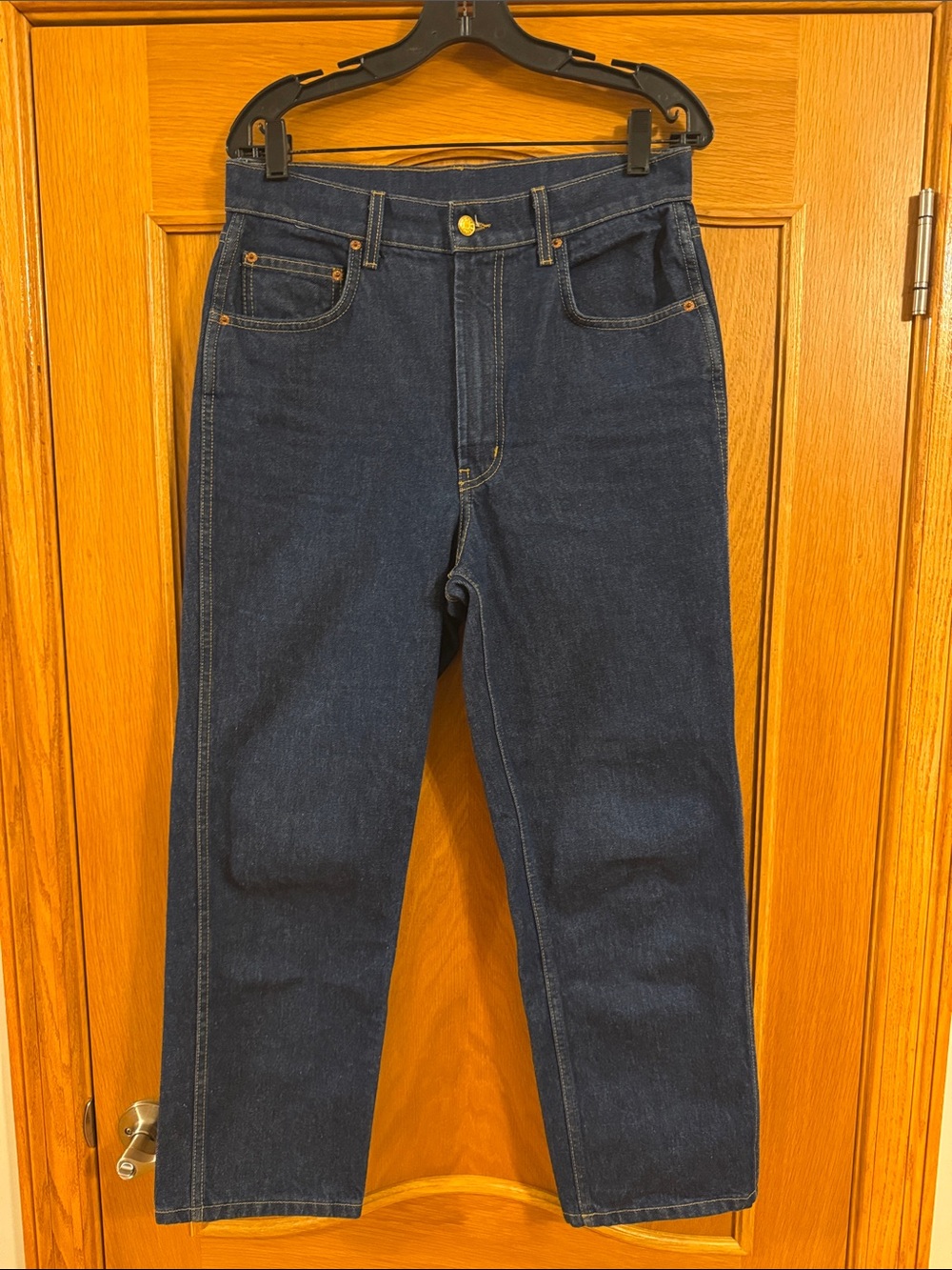 B SIDES Relaxed Straight Leg High Rise Dark Indigo Wash Jeans Women’s Size 29